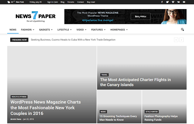 newspaper wordpress theme provides a very easy platform to write articles and blog posts this newspaper wordpress theme is excellent for creating a website
