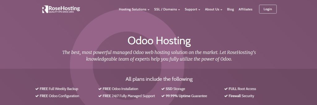 Rosehosting - Odoo Hosting Provider