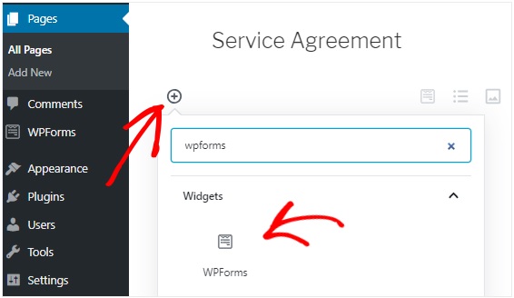 Wpform service agreement