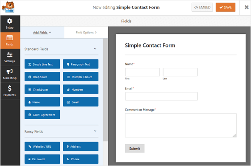 WpForms Contact form