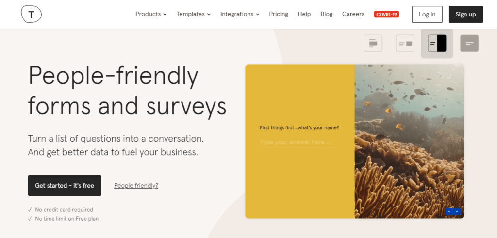 typeforms - best survey software